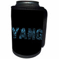 3dRose Alexis Design - Conceptual - Yang male symbol. Decorative font. Blue on black background - Can Cooler Bottle Wrap (cc_272253)