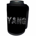 3dRose Alexis Design - Conceptual - Yang male symbol. Decorative font. White on black background - Can Cooler Bottle Wrap (cc_272255)