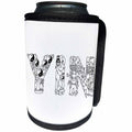 3dRose Alexis Design - Conceptual - Yin female symbol. Decorative font. Black on white background - Can Cooler Bottle Wrap (cc_272256)