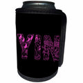 3dRose Alexis Design - Conceptual - Yin female symbol. Decorative font. Pink on black background - Can Cooler Bottle Wrap (cc_272257)