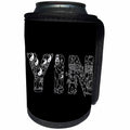 3dRose Alexis Design - Conceptual - Yin female symbol. Decorative font. White on black background - Can Cooler Bottle Wrap (cc_272259)