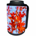 3dRose Alexis Photography - Seasons Autumn 2 - Red oak leaves, pale blue background, autumn season - Can Cooler Bottle Wrap (cc_272280)
