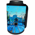 3dRose Alexis Photo-Art - Moscow City - Moscow city art. Blue summer morning, tramway - Can Cooler Bottle Wrap (cc_272300)
