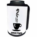 3dRose Alexis Design - Coffee - Dragon power cup of coffee on white background - Can Cooler Bottle Wrap (cc_272411)