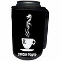 3dRose Alexis Design - Coffee - Dragon power cup of coffee on black background - Can Cooler Bottle Wrap (cc_272412)