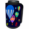 3dRose Alexis Design - Hot Air Balloon - Colorful toy balloons in the air, hieroglyph Dream, blue backdrop - Can Cooler Bottle Wrap (cc_272452)
