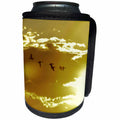 3dRose Bob Molchan Photography Sunsets - Sunset Clouds Geese Yellow Gold - Can Cooler Bottle Wrap (cc_27249)
