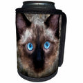 3dRose Alexis Photo-Art - Animals - Eyes contact with a Siamese cat. Digital painting - Can Cooler Bottle Wrap (cc_272491)