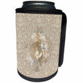 3dRose Beverly Turner Graduation Design - Graduation, 2018, Diploma, Hearts, Crystal Flower, Damask, Sepia - Can Cooler Bottle Wrap (cc_272645)