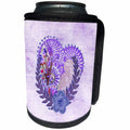 3dRose Beverly Turner Heart Design - Abstract Hearts, Flowers, Lace, Jewels, Purple - Can Cooler Bottle Wrap (cc_272668)