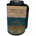 3dRose Beverly Turner Thanksgiving Design - Vintage Sign with Abstract Pumpkin - Can Cooler Bottle Wrap (cc_272678)
