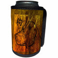 3dRose Beverly Turner Chinese New Year Design - Lab Profile Orange, Brown Abstract, Sign of the Dog in Chinese - Can Cooler Bottle Wrap (cc_272686)
