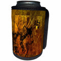 3dRose Beverly Turner Chinese New Year Design - Husky Profile Orange, Brown Abstract, Sign of the Dog in Chinese - Can Cooler Bottle Wrap (cc_272688)