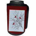 3dRose Beverly Turner Christmas Design - Cardinals in the Winter - Can Cooler Bottle Wrap (cc_272709)