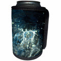 3dRose Bob Molchan Photography Water Droplets - Water Droplet Splash Blue Clear Sparkle - Can Cooler Bottle Wrap (cc_27272)