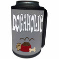 3dRose RinaPiro Dog Sayings - Dogaholic. - Can Cooler Bottle Wrap (cc_272720)