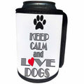 3dRose RinaPiro Dog Sayings - Keep calm and love dogs. - Can Cooler Bottle Wrap (cc_272726)