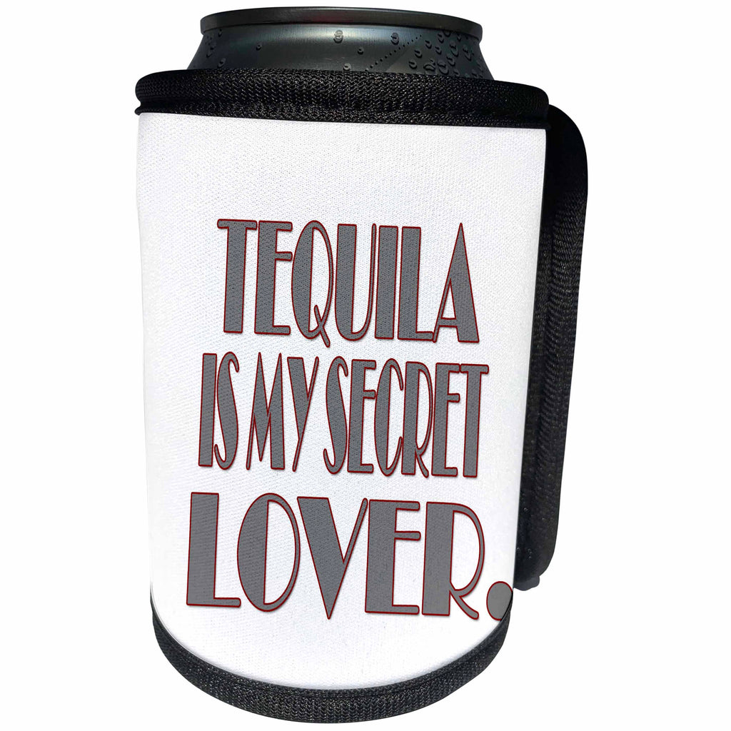3dRose RinaPiro Alcohol Sayings - Tequila is my secret lover. - Can Cooler Bottle Wrap (cc_272754)