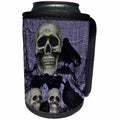 3dRose WhiteOaks Halloween Skulls - Skull and Ravens Skulls with Ravens by them - Can Cooler Bottle Wrap (cc_27278)