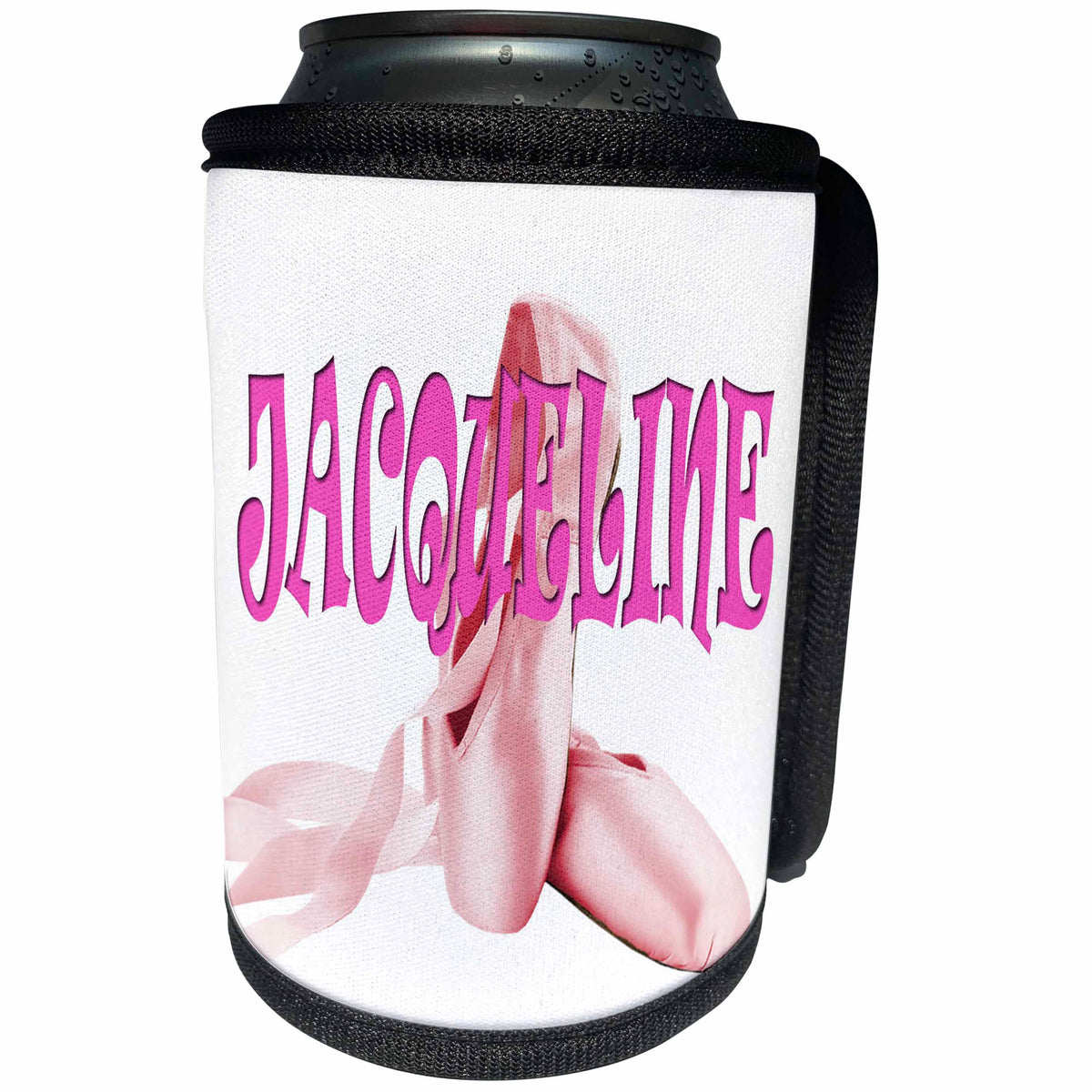 3dRose RinaPiro Kids - Jacqueline. Pink ballet shoes. - Can Cooler Bottle Wrap (cc_272789)