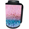 3dRose Uta Naumann Faux Glitter Pattern - Sparkling Blue Pink Luxury Shine Girly Elegant Mermaid Glitter - Can Cooler Bottle Wrap (cc_272848)