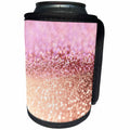 3dRose Uta Naumann Faux Glitter Pattern - Sparkling Rose Gold Pink Luxury Shine Girly Elegant Mermaid Glitter - Can Cooler Bottle Wrap (cc_272849)