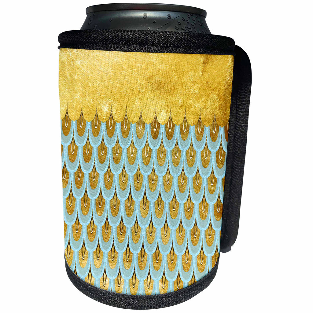 3dRose Uta Naumann Faux Glitter Pattern - Sparkling Mint Luxury Elegant Girly Trendy Mermaid Scales Glitter - Can Cooler Bottle Wrap (cc_272853)