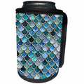 3dRose Uta Naumann Faux Glitter Pattern - Image of Multicolor Trend Blue Luxury Elegant Mermaid Scales Glitter - Can Cooler Bottle Wrap (cc_272862)