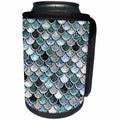 3dRose Uta Naumann Faux Glitter Pattern - Multicolor Girly Blue Luxury Elegant Mermaid Scales Glitter - Can Cooler Bottle Wrap (cc_272863)