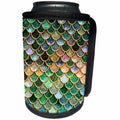 3dRose Uta Naumann Faux Glitter Pattern - Multicolor Girly Pink Luxury Elegant Mermaid Scales Glitter - Can Cooler Bottle Wrap (cc_272867)