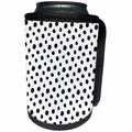 3dRose Uta Naumann Pattern - Cute Girly Trendy Polka Dot Pattern on White-Black Dots - Can Cooler Bottle Wrap (cc_272893)