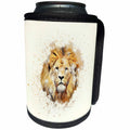 3dRose Uta Naumann Watercolor Illustration Animal - Wild Africa Animal Lion King Watercolor -Modern Portrait Illustration - Can Cooler Bottle Wrap (cc_272917)