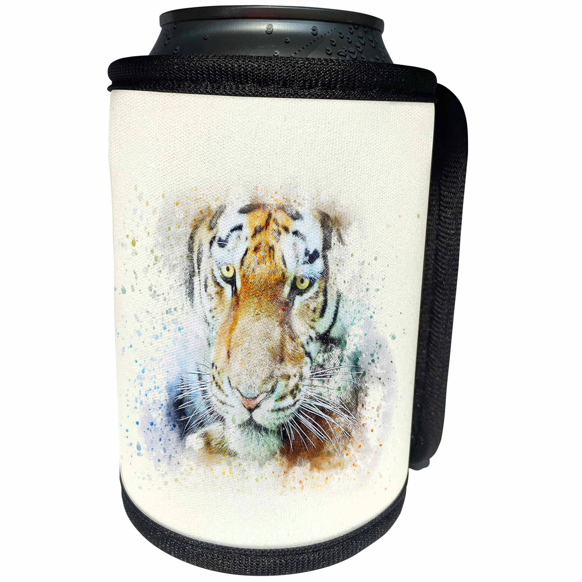 3dRose Uta Naumann Watercolor Illustration Animal - Wild Africa Animal Lion King Watercolor Portrait Illustration - Can Cooler Bottle Wrap (cc_272920)