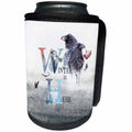 3dRose Uta Naumann Sayings and Typography - Winter is Here-Stylish Winter Animal Bird Crow Illustration Typography - Can Cooler Bottle Wrap (cc_272927)