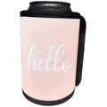 3dRose Uta Naumann Sayings and Typography - Hello-Trendy Girly Funny Chic Motivation Words on Pink - Can Cooler Bottle Wrap (cc_272928)