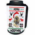3dRose Carsten Reisinger - Illustrations - Merry Woofmas Brussels Griffon Dog Christmas Gift - Can Cooler Bottle Wrap (cc_272950)