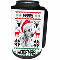 3dRose Carsten Reisinger - Illustrations - Merry Woofmas Dalmatian Dog Christmas Gift - Can Cooler Bottle Wrap (cc_272952)