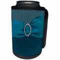 3dRose Beverly Turner Satin Ribbon Design - Aqua Ribbon - Can Cooler Bottle Wrap (cc_27297)