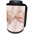 3dRose Beverly Turner Bow Design - Soft Pink Bow with Hearts - Can Cooler Bottle Wrap (cc_27301)