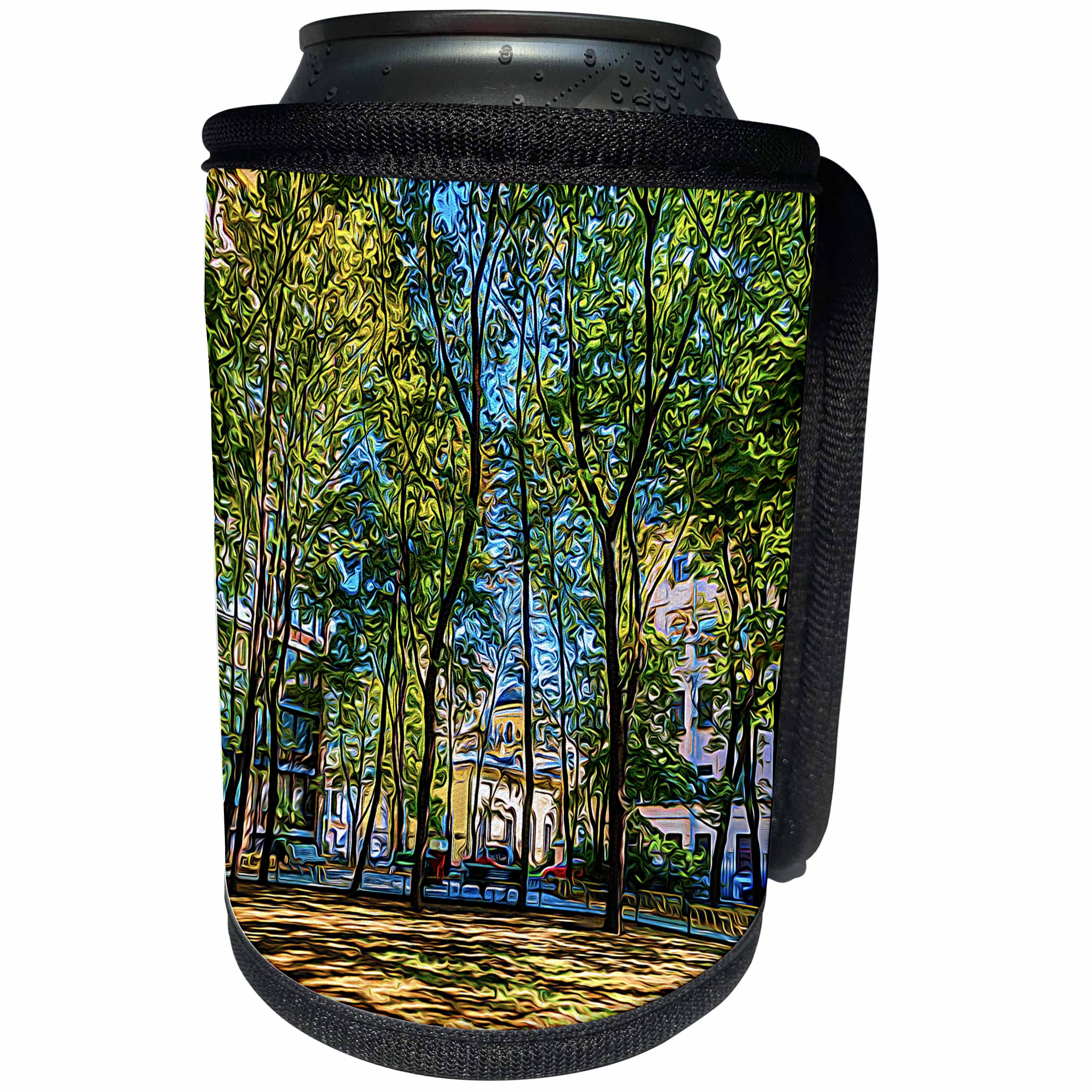 3dRose Alexis Photo-Art - Moscow City 2 - Moscow city art. Small yard in the old lane - Can Cooler Bottle Wrap (cc_273043)
