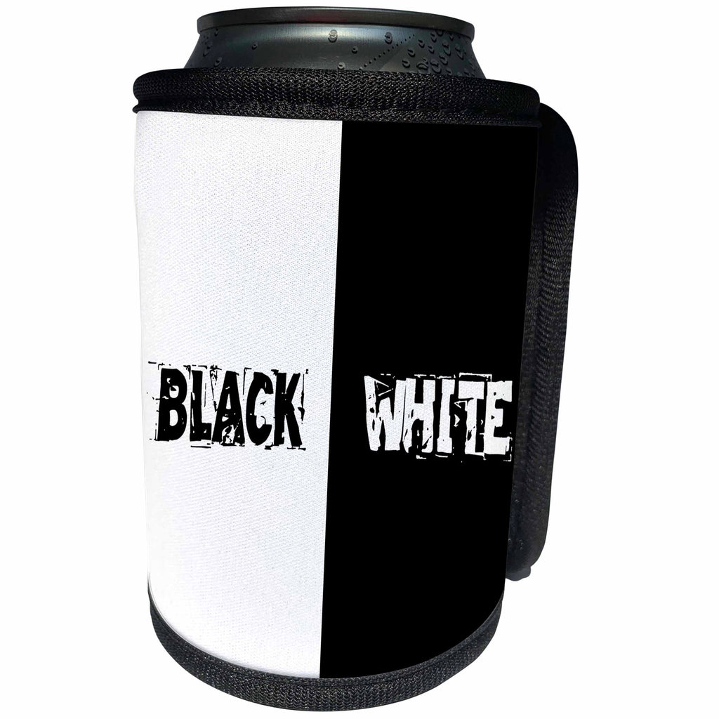 3dRose Alexis Design - Conceptual - The principle of relativity. Black and white - Can Cooler Bottle Wrap (cc_273048)
