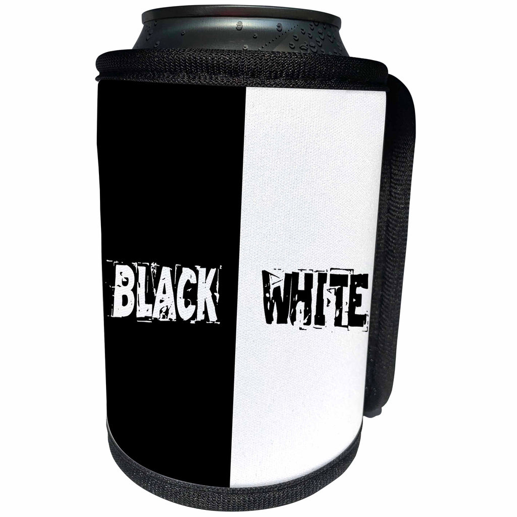 3dRose Alexis Design - Conceptual - Black and white, principle of relativity - Can Cooler Bottle Wrap (cc_273049)