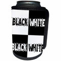 3dRose Alexis Design - Conceptual - The principle of relativity. Black and white squares - Can Cooler Bottle Wrap (cc_273050)