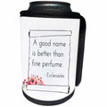 3dRose Alexis Design - Quotes Religion - Ecclesiastes - A good name is better - on white - Can Cooler Bottle Wrap (cc_273070)