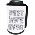 3dRose Alexis Design - Love - Best Wife Ever Decorative black text on white - Can Cooler Bottle Wrap (cc_273089)