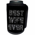 3dRose Alexis Design - Love - Best Wife Ever Decorative white text on black - Can Cooler Bottle Wrap (cc_273091)