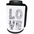 3dRose Alexis Design - Love - LOVE unique Decorative black text on white - Can Cooler Bottle Wrap (cc_273092)