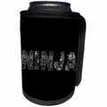 3dRose Alexis Design - Conceptual - NINJA unique Decorative text in line - white on black - Can Cooler Bottle Wrap (cc_273097)