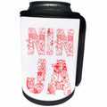 3dRose Alexis Design - Conceptual - NINJA unique Decorative text in two lines - red on white - Can Cooler Bottle Wrap (cc_273099)