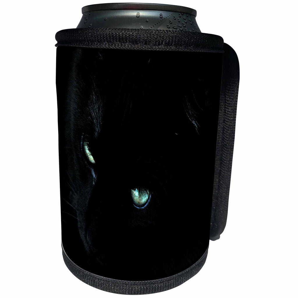 3dRose Beverly Turner Cat Photography - Close up of Black Cat - Can Cooler Bottle Wrap (cc_27310)